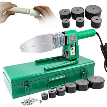 Imagem de HYZHANHONG Máquina de Soldagem de Calor Multifuncional 220V com Display Digital, Kit de Soldador de Plástico que Contém Cabeçotes de Soldagem de 6 Diâmetros para PP, PPR, PE, PPC 1000W