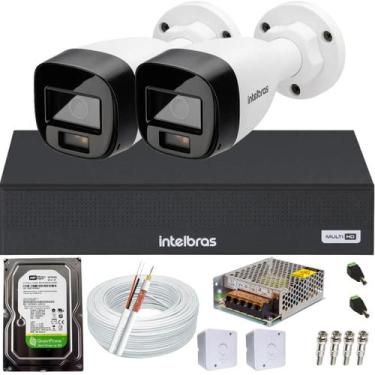 Imagem de Kit 2 Câmeras Segurança Intelbras Full Color vhd 1120b Dvr Full Hd 4ch
