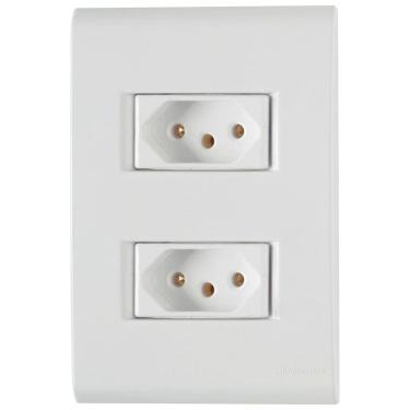 Imagem de Conjunto Liz Branco 4x2 com 2 Tomadas 2P+T de 10 Ampères e 250 Volts - 57170065 - TRAMONTINA