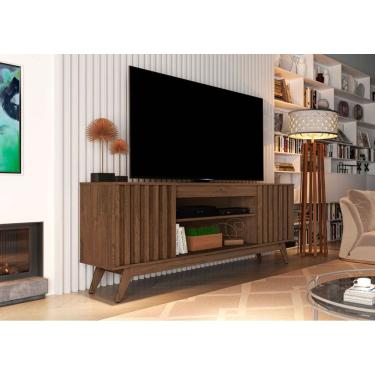 Imagem de Rack Malibu Ripado 160cm 2 Portas para Tv até 65 Polegadas Cedro - Rede Móveis
