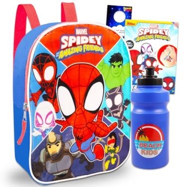 Imagem de Spidey and Friends Mini Backpack Set - Bundle with 11" Spidey and His Amazing Friends Backpack Plus Tattoos, Water Bottle, More | Spiderman Mini School Bag Set