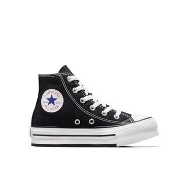 Imagem de Converse Tênis feminino Chuck Taylor All Star Eva Lift plataforma, Preto/branco/preto, 11 Little Kid