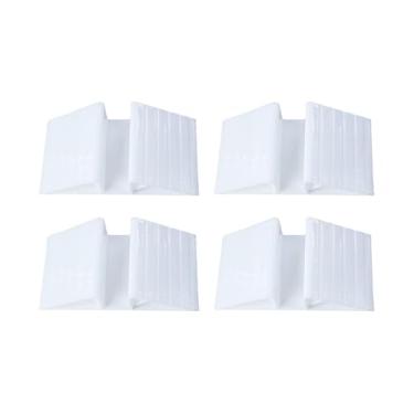Imagem de IEUDNS 4 peças de suporte para cerca de animais de estimação, reforço triangular, encaixe prático para isolamento para quarto, crianças, portão, Branco