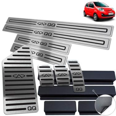 Imagem de Vinil Soleira Pedaleira Descanso Chery Qq 2015 A 2020 Preto