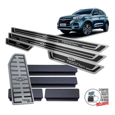 Imagem de Descanso Soleira Chery Tiggo 5X 2021 2022 Preto Alto Relevo