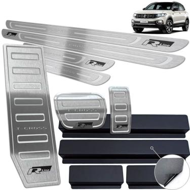 Imagem de Descanso + Soleiras + Pedaleiras T-Cross R-Line Prata BR