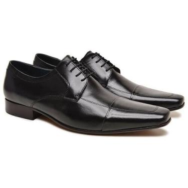 Imagem de Sapato Social Masculino Premium Couro Nobre Clássico Bico Fino de Amar