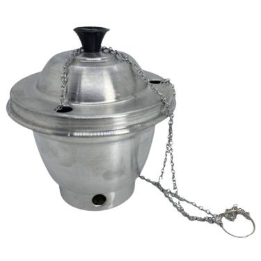 Imagem de Turíbulo para defumação médio em alumínio e corrente 14 cm