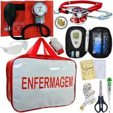 Imagem de Kit Enfermagem + Aparelho Medidor Glicose Completo Premium - Love Saud