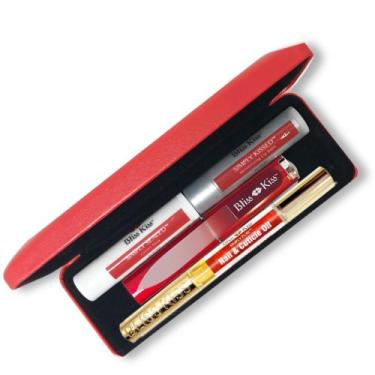 Imagem de Kit de manicure Bliss Kiss Travel Set Bálsamo labial com óleo para unh