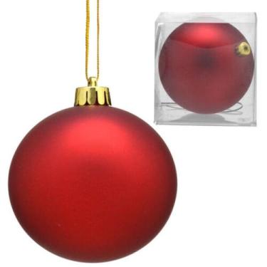 Imagem de Bolas de Natal Grande 12cm Vermelha Lisa Fosca Luxo 1 unid - Chistmas