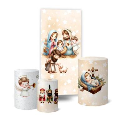 Imagem de Trio Capas Cilindro + Painel Lateral Romano Natal (K5NAT0067)