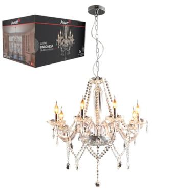 Imagem de AVANT 785080079 Lustre Baronesa, Vidro, Tr, 8 X E14. Can, Cromo