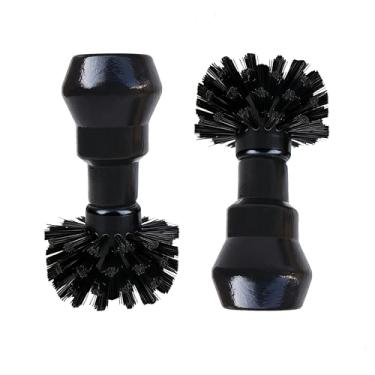 Imagem de ELESTAB Escova de limpeza Portafilter, ferramenta profissional de limpeza de café expresso barista com cabo preto de madeira para máquina de café expresso Breville cesta de filtro portátil (58 mm)