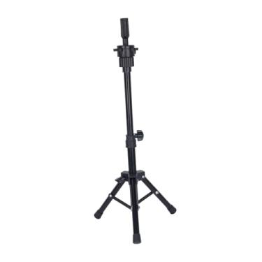 Imagem de harayaa Suporte de cabeça de manequim ajustável para penteados, tranças, perucas, maquiagem, salão de beleza resistente, mesa de exposição, tripé, suporte