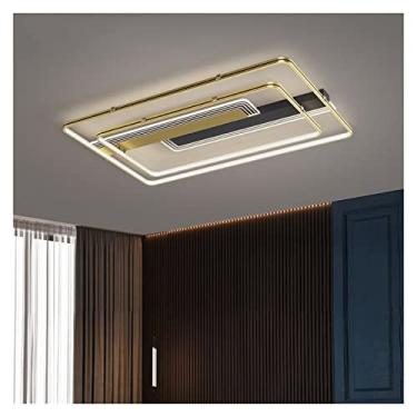 Imagem de Lustre moderno LED, luzes de teto modernas compatíveis com sala de jantar, quarto, luz LED, decoração de sala de estar, iluminação interna dourada e preta - Luminária, lustre LED moderno, lu