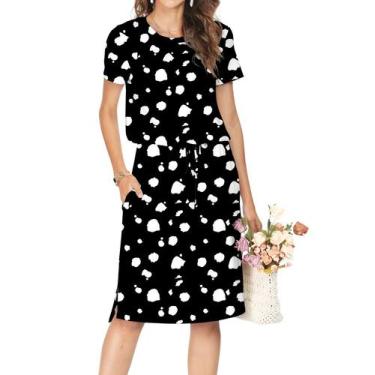 Imagem de Vestido casual Simier Fairy Summer de manga curta feminino branco pret