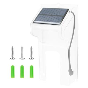 Imagem de Capa de chuva de campainha com painel solar protetor de campainha de plástico transparente à prova d'água anel de fácil instalação protetor de capa de campainha (cor transparente)