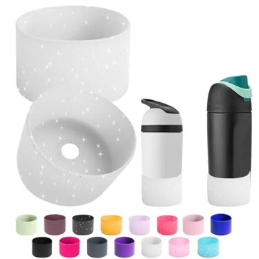 Imagem de 2 peças de bota de silicone para garrafa de água Owala 14/453.6 g 680.4 g 947.2 g 1,134.0 g, protetor de amortecedor inferior de manga protetora antiderrapante para garrafas de água FreeSip, Twist e