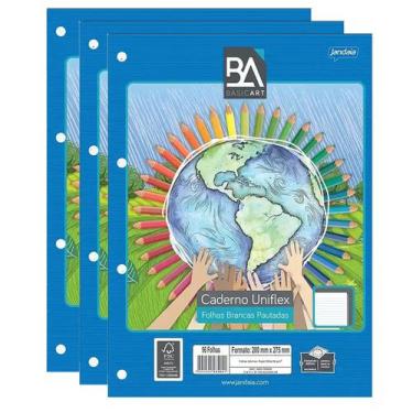Imagem de Folha De Fichário 4 Furos Universitário Pautada 80 Folhas - Jandaia, 3