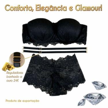 Imagem de Conjunto em renda. - Nobreza Real Lingerie, Preto, 44