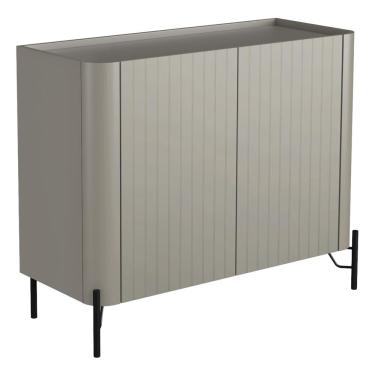 Imagem de Buffet Sala de Jantar 2 Portas Brise 1 Gaveta Pés Industrial Preto Naim I03 Grigio - Lyam