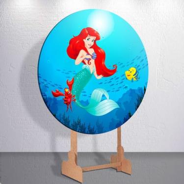 Imagem de Capa Grande e Mini Painel Sereia Princesa Litle Redondoda Estampa Subl