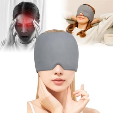 Imagem de Máscara Térmica de Gel para Enxaqueca e Dor de Cabeça – Touca de Gelo Quente e Fria, Compressa Facial Relaxante, Alívio Imediato na dor de Cabeça - Upshop (Cinza)