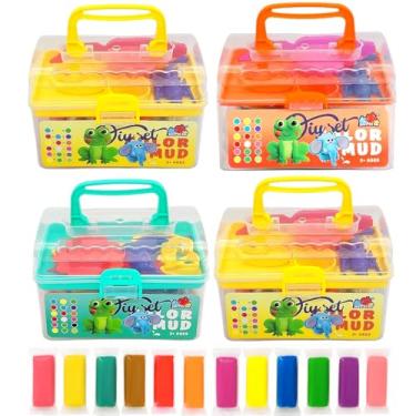 Imagem de Kit 4 Caixinhas com Massinhas Infantil Maleta + Acessórios