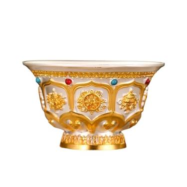Imagem de MotiveTech Tigela de Oração Decorativa de Liga, Utensílio Doméstico, Estátua, Estatueta, Tigela de Oferenda Budista Tibetana, Style B, Tamanho real