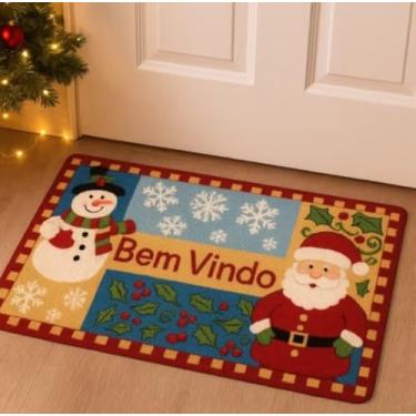 Imagem de Tapete Porta Natalino 70x50 Decorativo Enfeite Natal