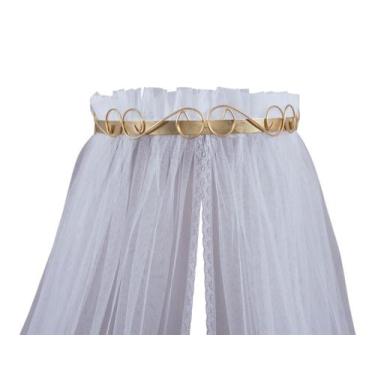 Imagem de Kit Dossél para Quarto De bebê Arabesco Provençal Dourado Completo Véu