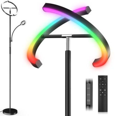 Imagem de Lámpara de Pie SIBRILLE RGBCW 36W Regulable con Control Remoto Negra