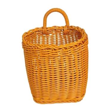 Imagem de Fenteer Cesta de armazenamento suspensa para parede, resistente, com alça, suporte para flores, multifuncional, organizadora, para escritório, cesta de parede, 13 Cm X 11 Cm X 17