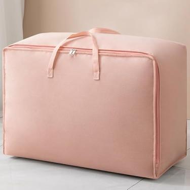 Imagem de Bolsa de armazenamento de tecido não tecido de capacidade extra grande - Nova bolsa de embalagem para roupas e colchas, rosa