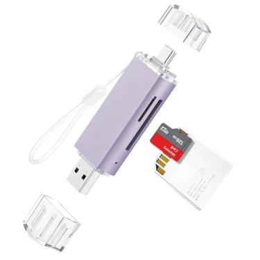 Imagem de Leitor de cartão SD – USB 3.0 e adaptador de cartão de memória USB-C para SD/TF, compatível com Mac, MacBook, computador/PC, laptop, telefone, suporta UHS-I SDHC/SDXC/MicroSD