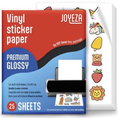 Imagem de Papel adesivo de vinil imprimível JOYEZA Inkjet & Laser Printer