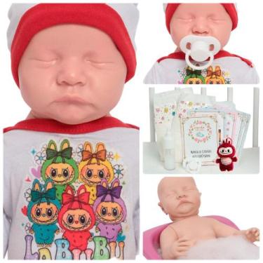 Imagem de Boneca Reborn De Silicone Recém Nascida Com Kit Acessórios - Cegonha R