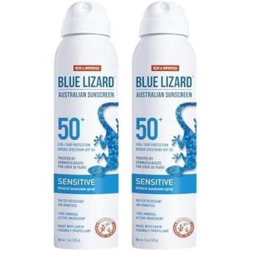 Imagem de Spray de proteção solar Blue Lizard Sensitive SPF 50+ 150mL (pacote co