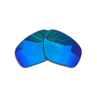 Imagem de Lentes de reposição para óculos de sol Oakley Field Jacket OO9402/polarizadas de 1,5 mm/fácil de instalar (ouro K), Azul, 65*47mm