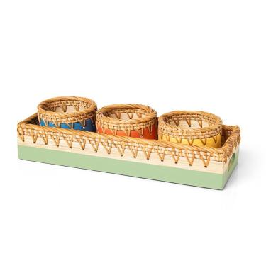 Imagem de Conjunto De Bandeja E Bowl Copa E Cia Bambu E Rattan Color