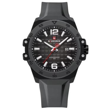 Imagem de Relógio De Quartzo Casual Masculino á Prova D´agua Pulseira Silicone Esportivo Cinza Escuro