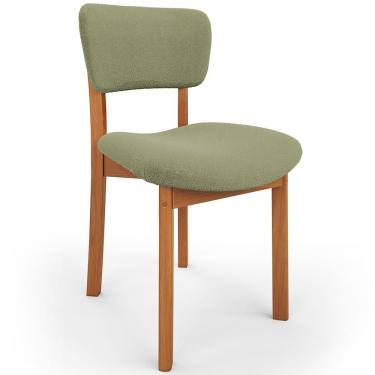 Imagem de Cadeira Para Sala De Jantar Cozinha Living Estofada Dara L02 Bouclê Oliva - Lyam Decor