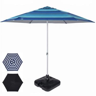 Imagem de Kit Guarda Sol Premium 2,6m Alumínio Milagres Com Base Plástica Preta - Belfix