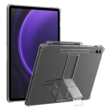Imagem de araree Capa Flexield SP para Samsung Galaxy Tab S9 FE Plus de 12,4 polegadas com suporte ajustável de 4 níveis, capa fina e leve à prova de choque, transparente, compatível com Galaxy Tab S9 FE Plus