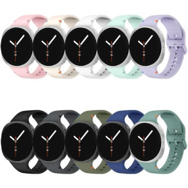 Imagem de Pulseiras esportivas de silicone sem lacunas de 40 mm, 44 mm e 46 mm, sem lacunas, compatível com Samsung Galaxy Watch 8 e 8 Classic de 40 mm, 44 mm e 46 mm (Z-10PACKA, S/M)