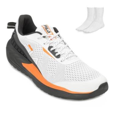 Imagem de Tênis Fila Difussion e Meia FL25 BP, Branco, Preto, 40