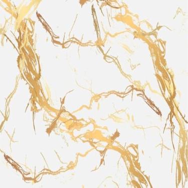 Imagem de Quadro Decorativo Estampa Marble Gold White Textura Luxo para Sala e Escritório 50x50cm