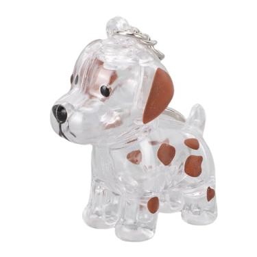 Imagem de Yinhing Chaveiro Coletor de Pelos de Cachorro 3 Peças, Caixa de Armazenamento Memorial para Pelos de Animais de Estimação, Garrafa Transparente para Amantes de Animais de Estimação (Cachorro malhado