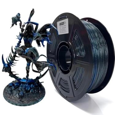 Imagem de Stronghero3D Filamento de impressora 3D PETG, verde, azul, preto, prata, brilho de galáxia, brilhante, translúcido, mudança de cor gradiente multicor, peso líquido 1 kg